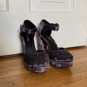 Call It Spring Velvet Platform Heels